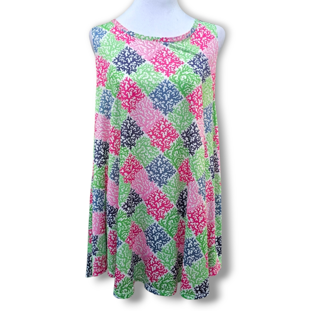 Vintage Top It Off Colorful Print Tank Top - Size XL